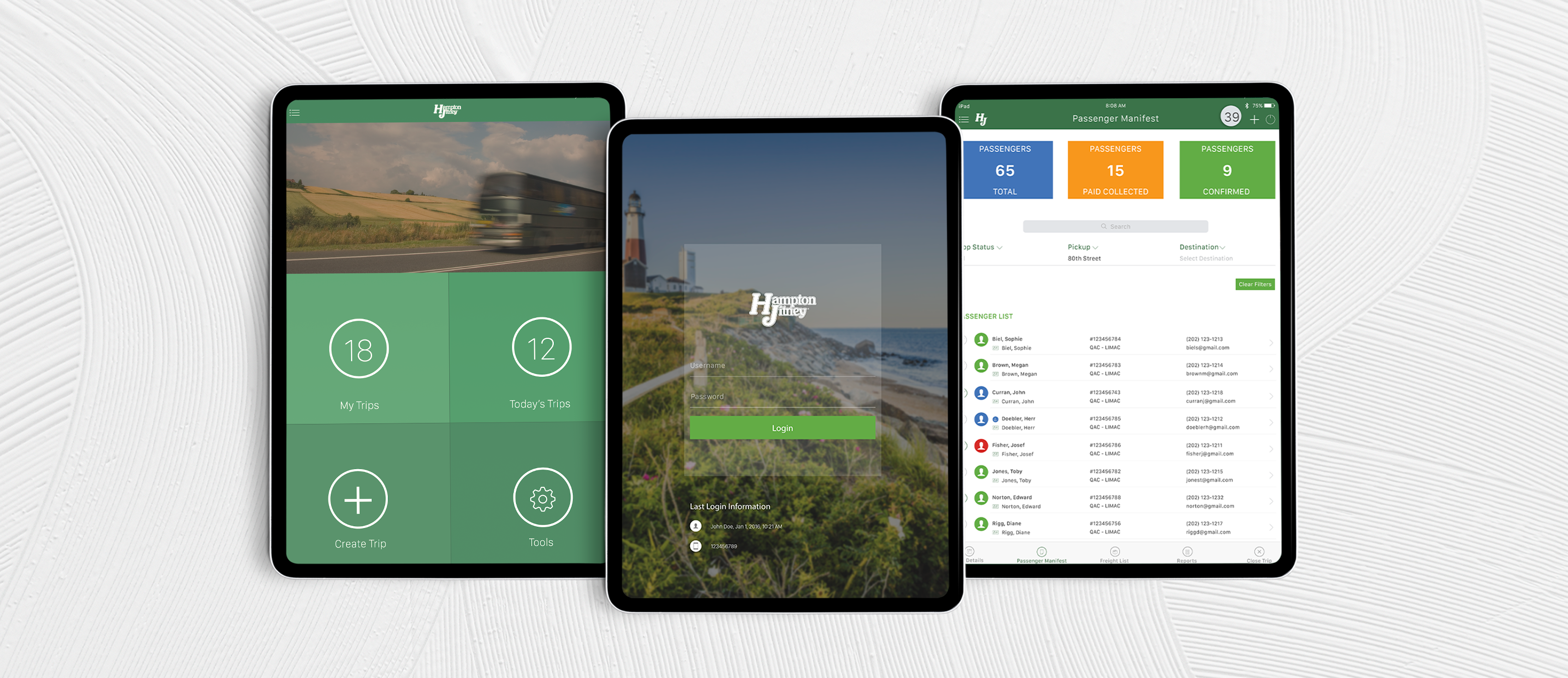 Hampton Jitney - tablet view